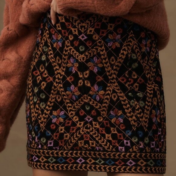 Farm Rio Embroidered Corduroy Mini Skirt | XL - Picture 2 of 7